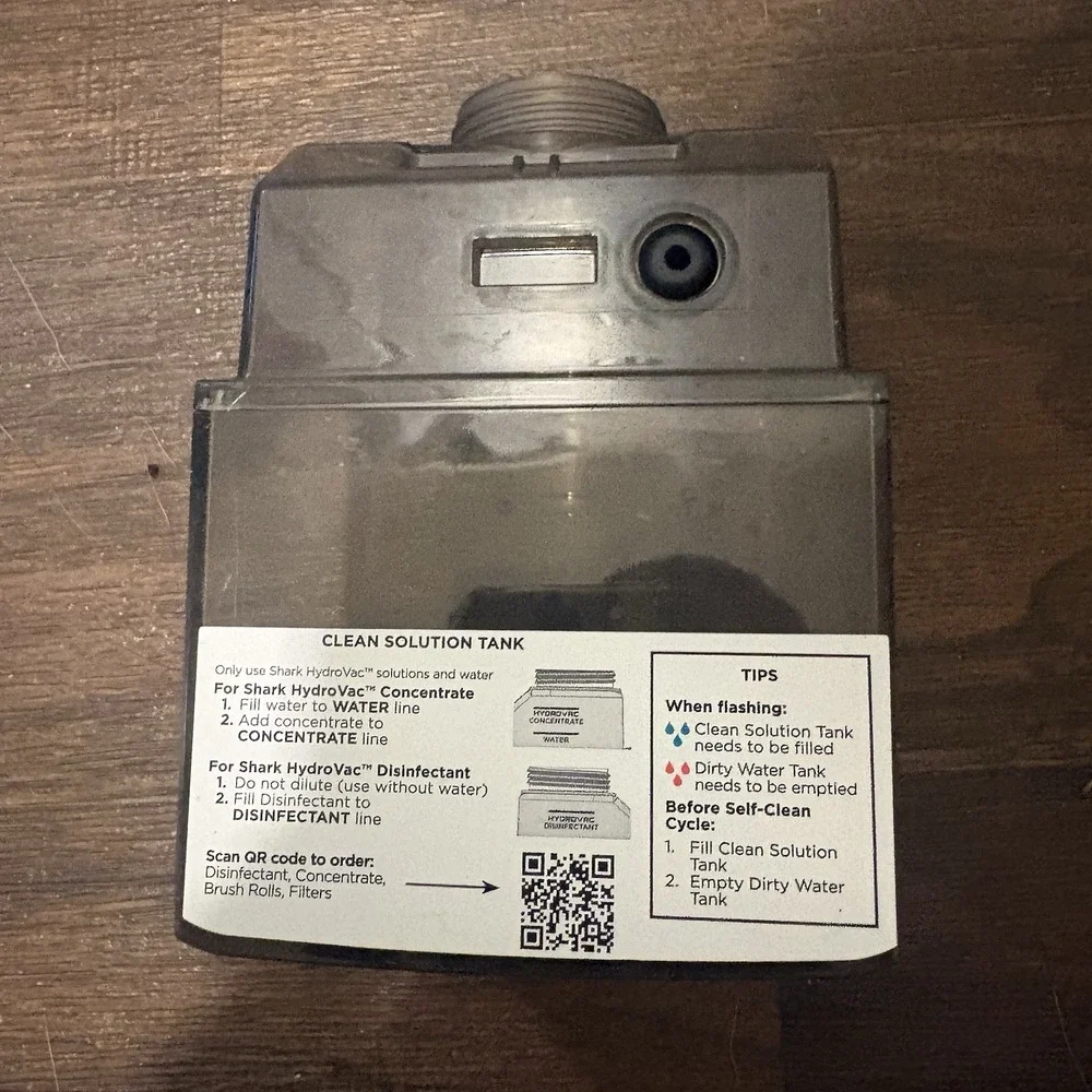 Shark WD261 AW261 HydroVac MessMaster Vacuum Clean Water Solution Tank NO CAP